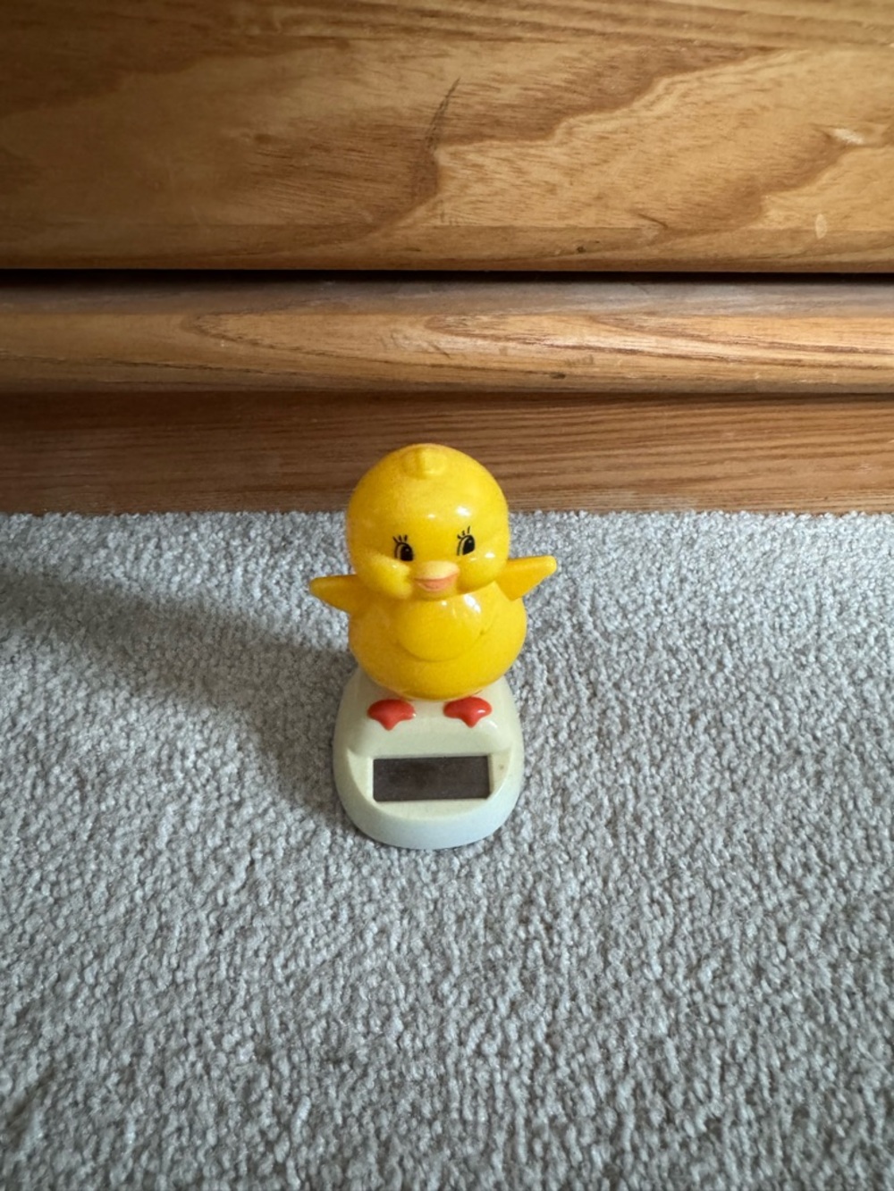 Yellow Solar-Powered Dancing Chick Figurine